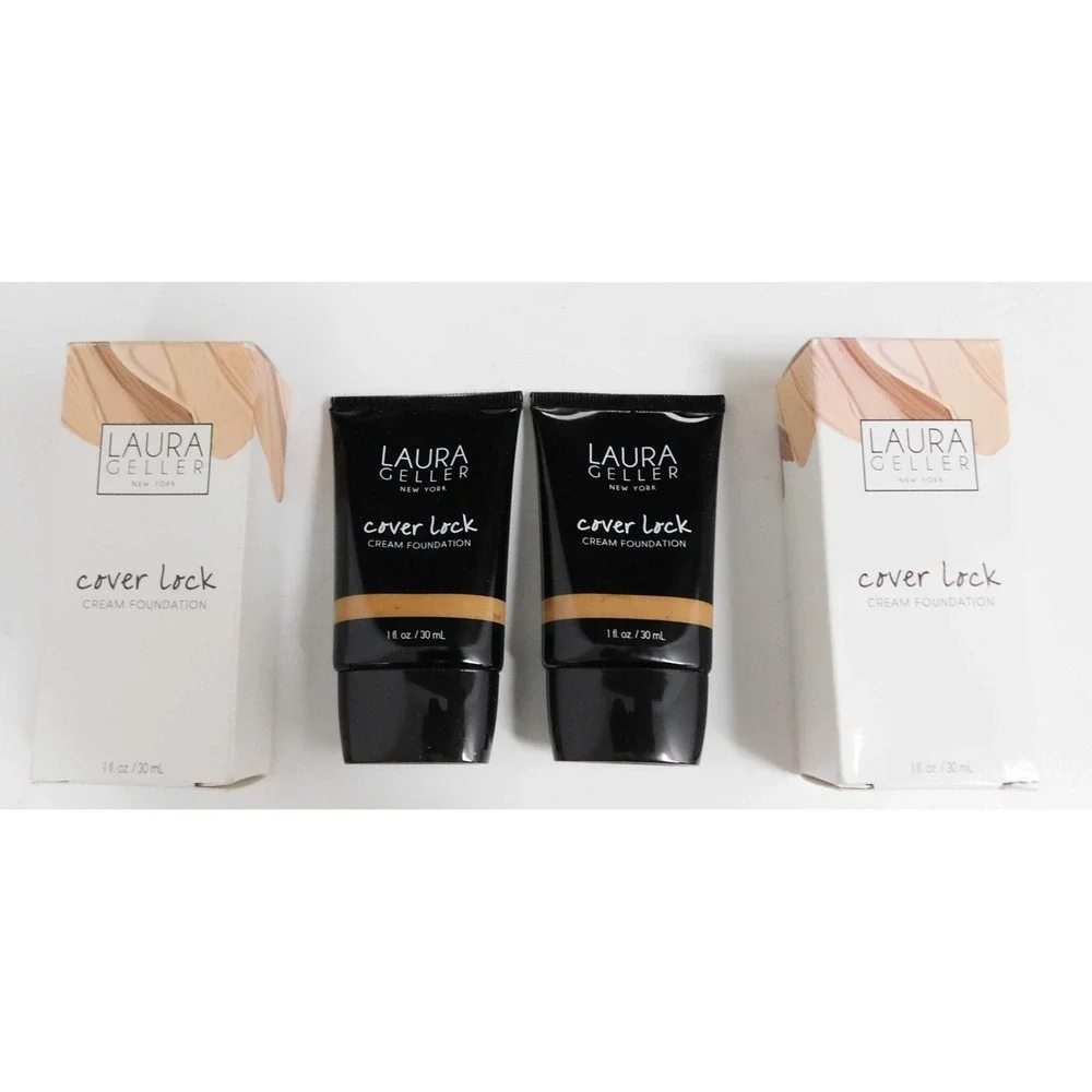 Laura‎ Geller Cover Lock Cream Foundation HONEY 2 Fl. oz total (LOT OF 2 1oz)